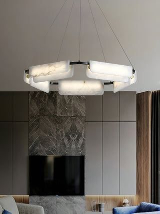 Syphaen Lustre Métal Albâtre Luxe Postmoderne