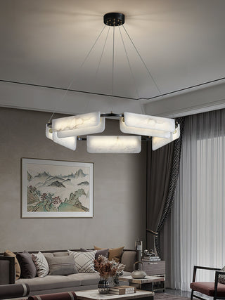 Syphaen Lustre Métal Albâtre Luxe Postmoderne