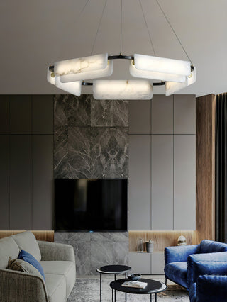 Syphaen Lustre Métal Albâtre Luxe Postmoderne