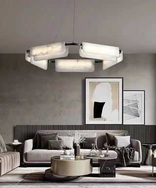 Syphaen Lustre Métal Albâtre Luxe Postmoderne
