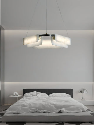 Syphaen Lustre Métal Albâtre Luxe Postmoderne