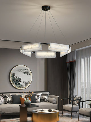 Syphaen Lustre Métal Albâtre Luxe Postmoderne