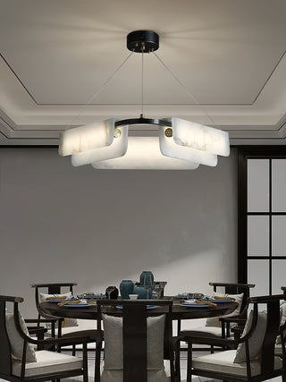 Syphaen Lustre Métal Albâtre Luxe Postmoderne