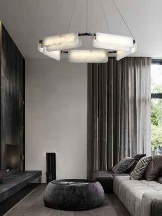 Syphaen Lustre Métal Albâtre Luxe Postmoderne