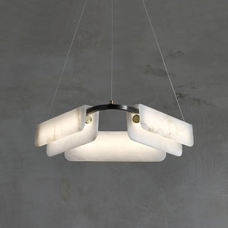 Syphaen Lustre Métal Albâtre Luxe Postmoderne