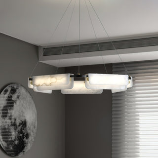 Syphaen Lustre Métal Albâtre Luxe Postmoderne