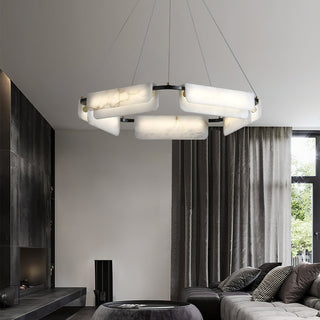 Syphaen Lustre Métal Albâtre Luxe Postmoderne