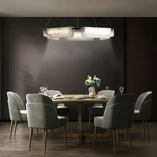 Syphaen Lustre Métal Albâtre Luxe Postmoderne