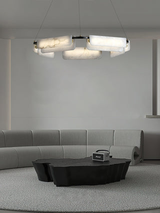 Syphaen Lustre Métal Albâtre Luxe Postmoderne
