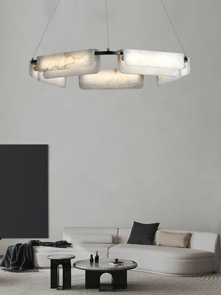 Syphaen Lustre Métal Albâtre Luxe Postmoderne