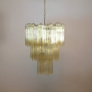 Aurora Lustre Jaune Verre Tube Étagé Chaud