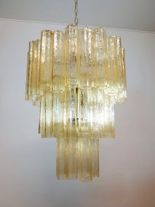 Aurora Lustre Jaune Verre Tube Étagé Chaud