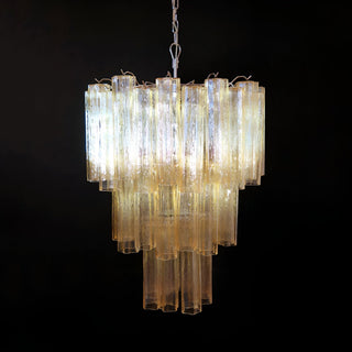 Aurora Lustre Jaune Verre Tube Étagé Chaud