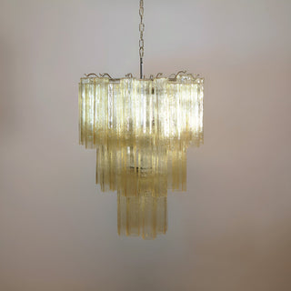 Aurora Lustre Jaune Verre Tube Étagé Chaud
