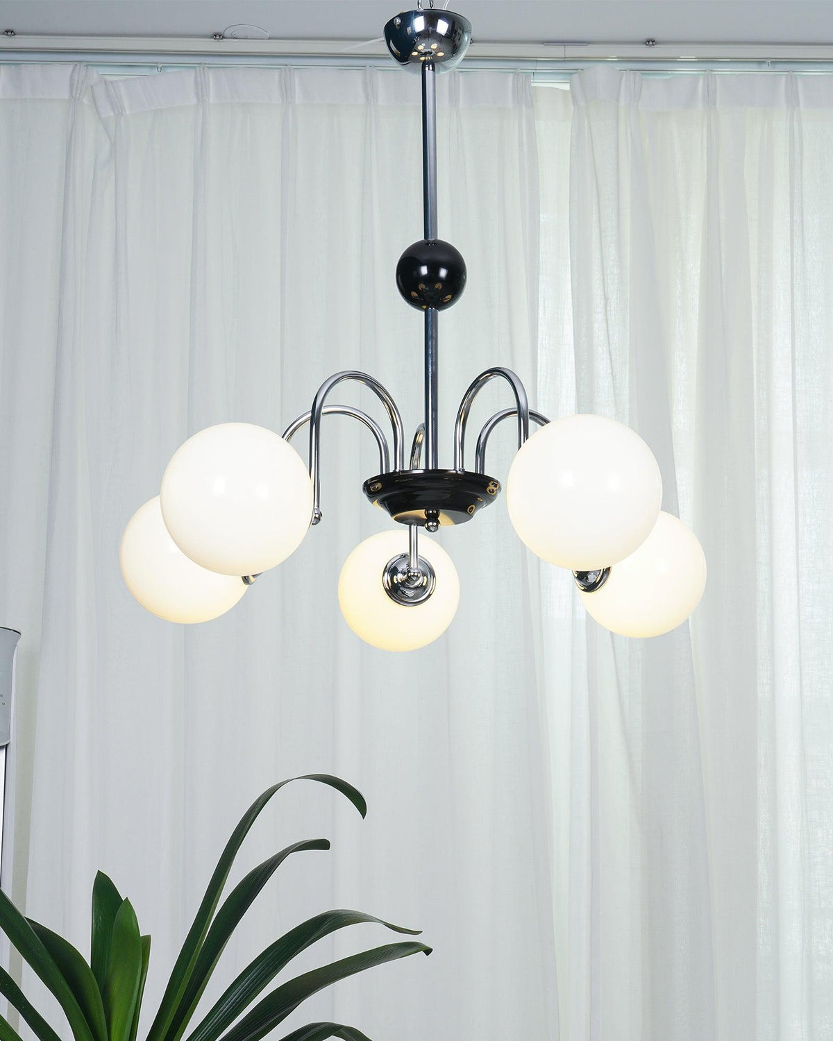 Arlelia Lustre Cadre en Tige et Blanc