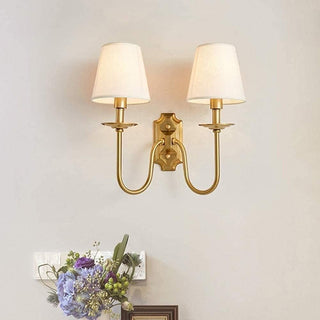 Chloe Applique Murale Vintage avec Abat-Jours en Tissu