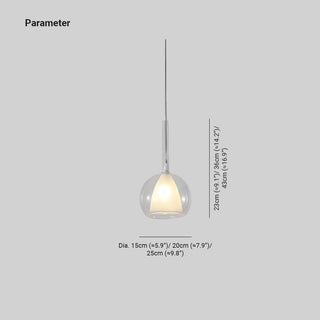 Valentina Moderne Sphère LED Suspension Verre Salle à Manger