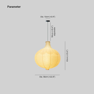 Ritta Japonais Conception Globe Bois Papier LED Suspension Salon