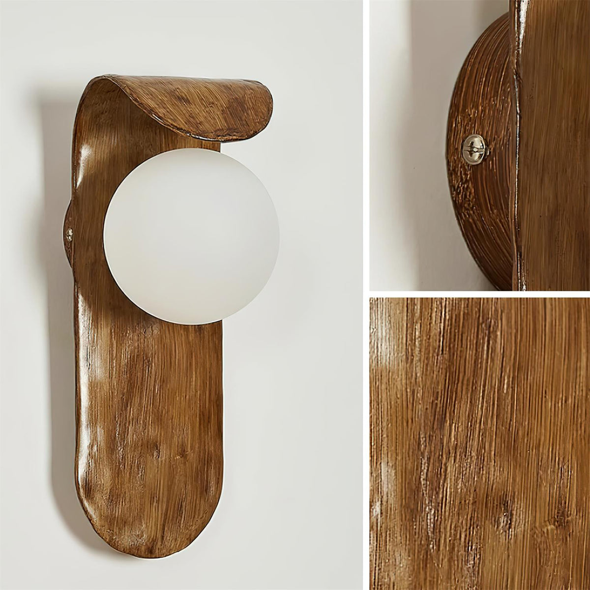 Gavino Wooden Wall Lamp-Neutral Decor