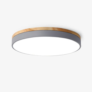 Solara Lampe Plafonnier Circulaire en Bois Moderne Minimaliste