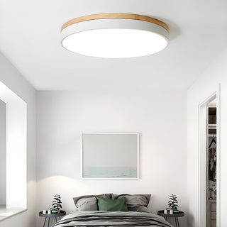 Solara Lampe Plafonnier Circulaire en Bois Moderne Minimaliste