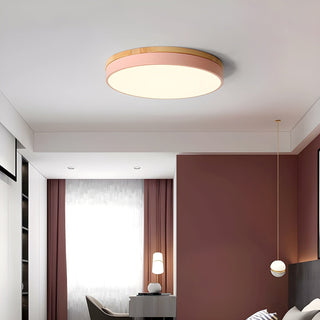 Solara Lampe Plafonnier Circulaire en Bois Moderne Minimaliste