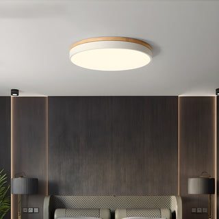 Solara Lampe Plafonnier Circulaire en Bois Moderne Minimaliste