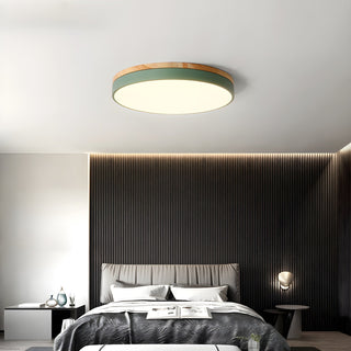 Solara Lampe Plafonnier Circulaire en Bois Moderne Minimaliste