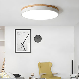 Solara Lampe Plafonnier Circulaire en Bois Moderne Minimaliste