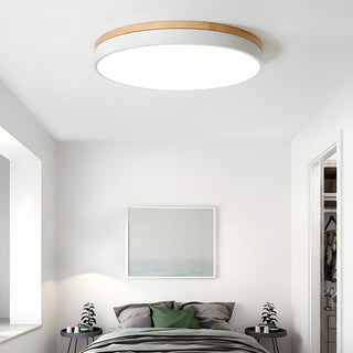 Solara Lampe Plafonnier Circulaire en Bois Moderne Minimaliste