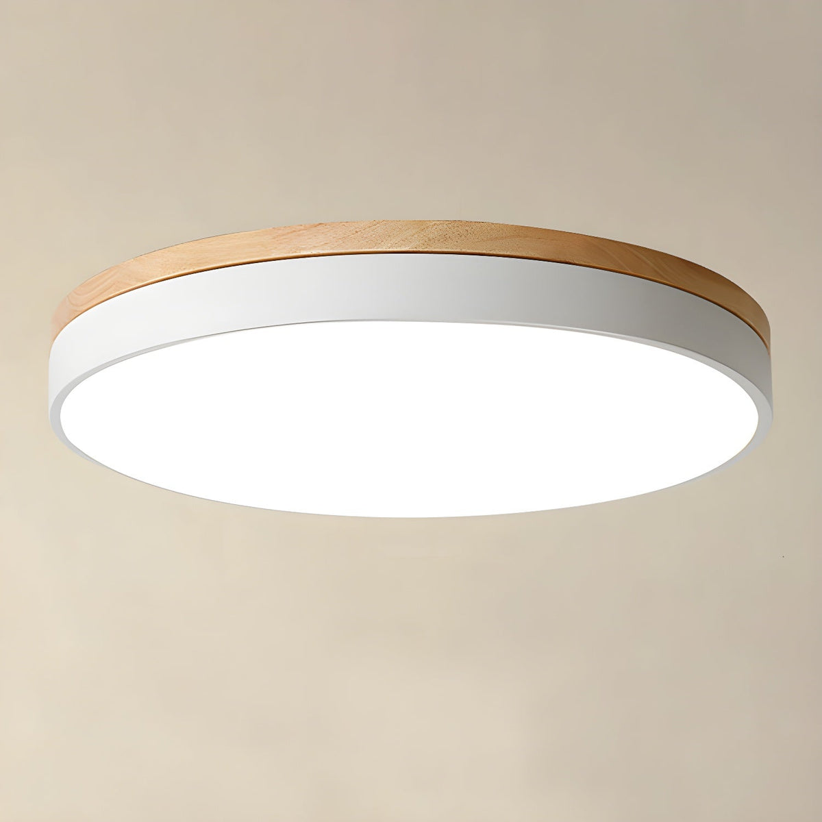 Kalelise Lampe Plafonnier Circulaire en Bois Moderne Minimaliste