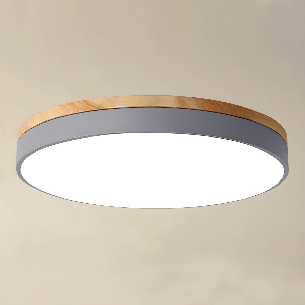 Kalelise Lampe Plafonnier Circulaire en Bois Moderne Minimaliste