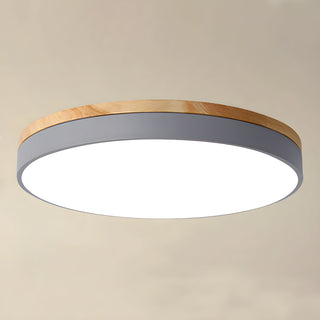 Solara Lampe Plafonnier Circulaire en Bois Moderne Minimaliste