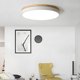 Solara Lampe Plafonnier Circulaire en Bois Moderne Minimaliste