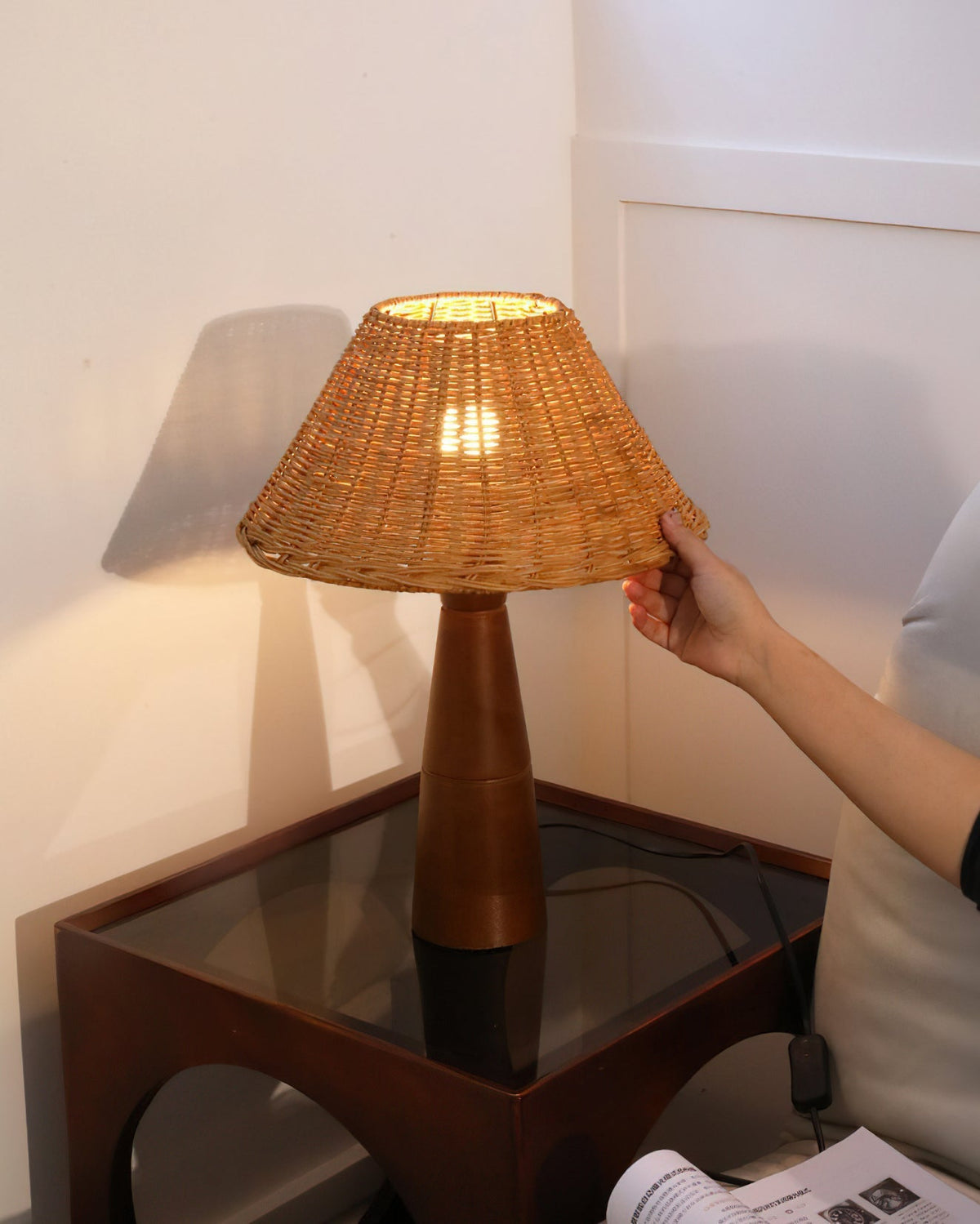 Zaya Table Lamp in a cozy living room setting.