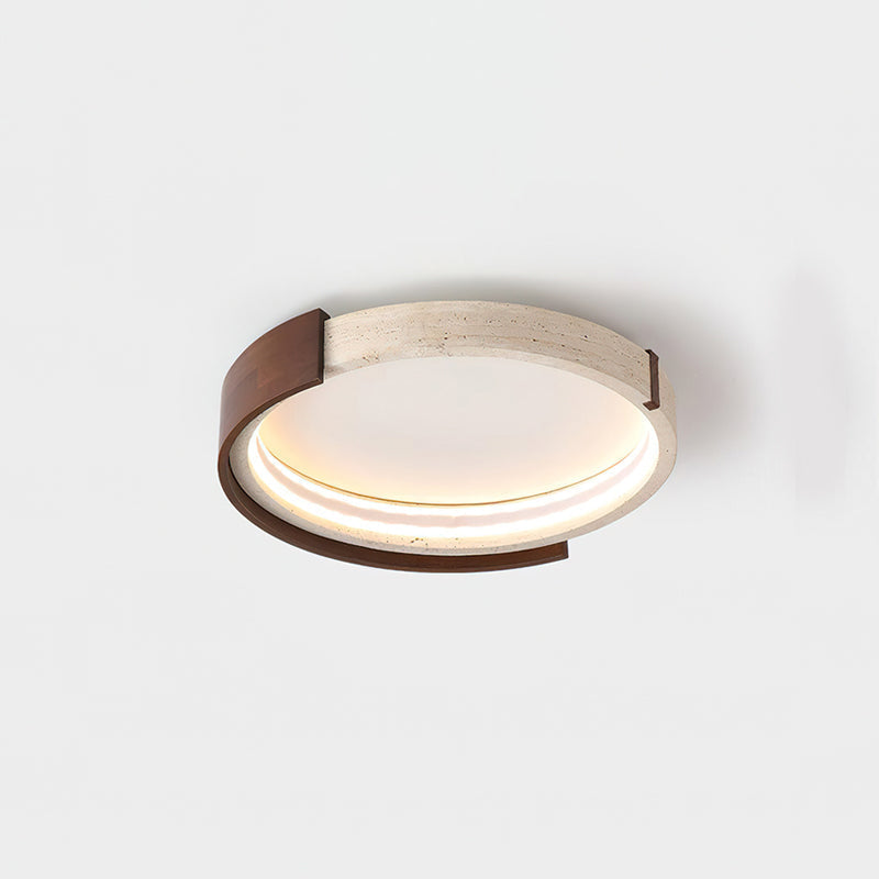 The beige and walnut finishes of the Zenova Ceiling Light.