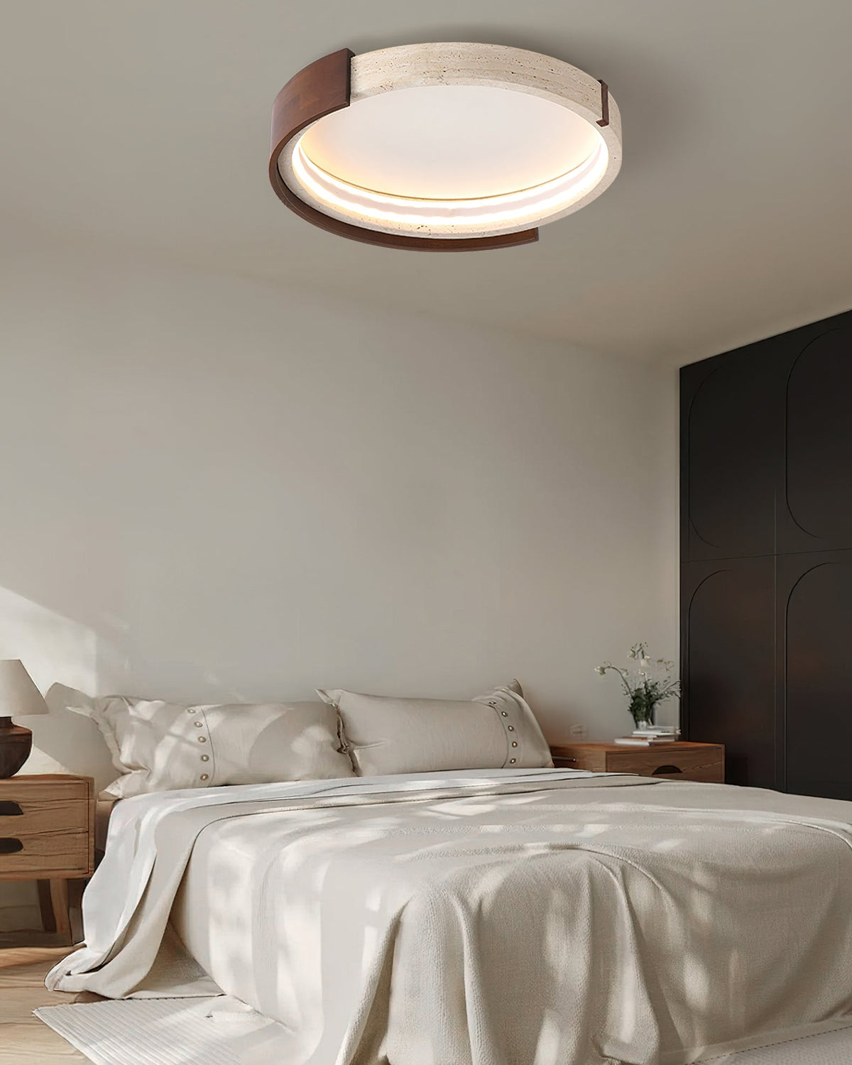 Lifestyle image featuring the Zenova Ceiling Light above a dining area.