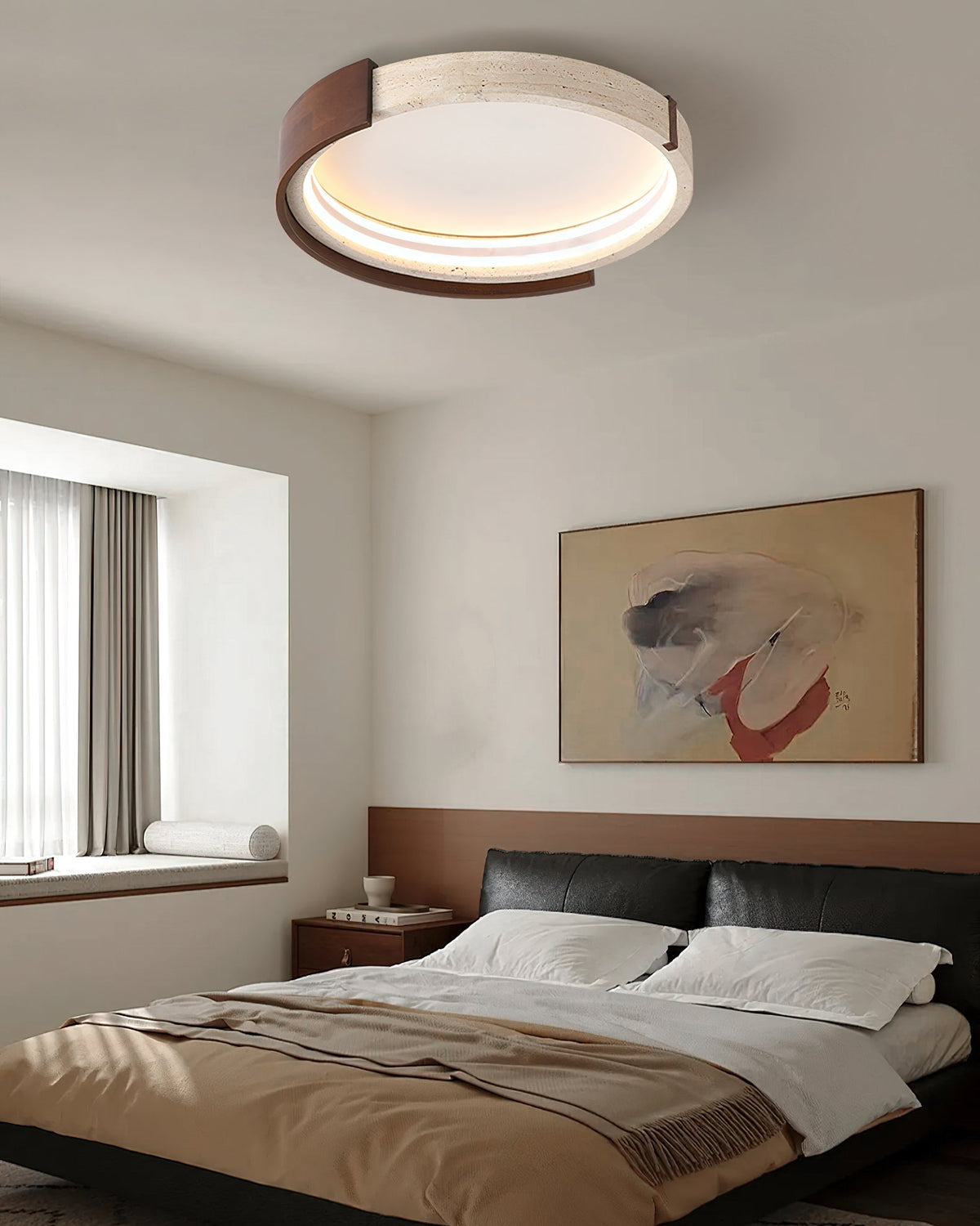 Angled view of the Zenova Ceiling Light against a neutral wall.