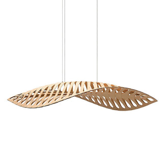 Veliren Lampe Suspendue Feuille Bois