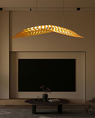 Veliren Lampe Suspendue Feuille Bois