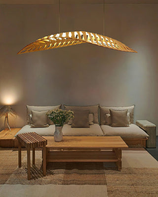 Veliren Lampe Suspendue Feuille Bois