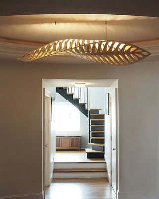 Veliren Lampe Suspendue Feuille Bois