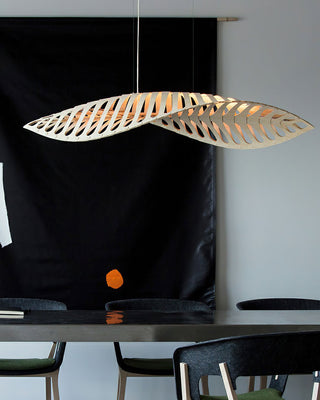 Veliren Lampe Suspendue Feuille Bois