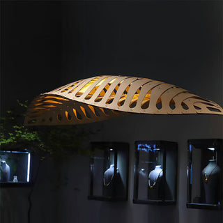 Veliren Lampe Suspendue Feuille Bois