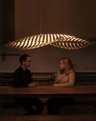 Veliren Lampe Suspendue Feuille Bois