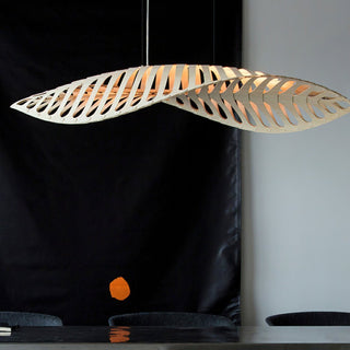 Veliren Lampe Suspendue Feuille Bois
