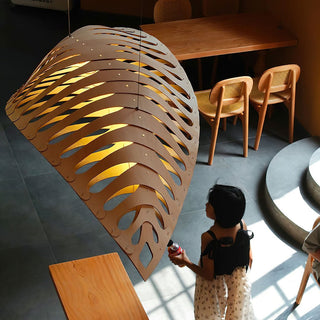 Veliren Lampe Suspendue Feuille Bois