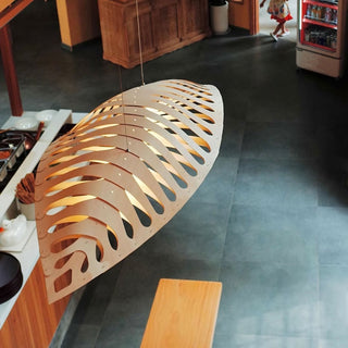 Veliren Lampe Suspendue Feuille Bois
