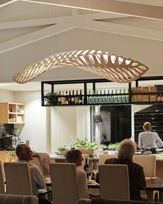 Veliren Lampe Suspendue Feuille Bois