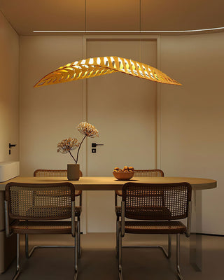 Veliren Lampe Suspendue Feuille Bois